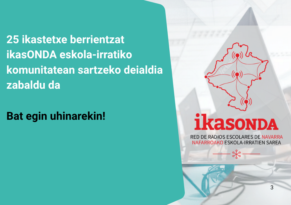 Bat egin uhinarekin! 2026/2027 ikasturterako 25 ikastetxe berrientzat ikasONDA eskola-irratiko komunitatean sartzeko deialdia zabaldu da